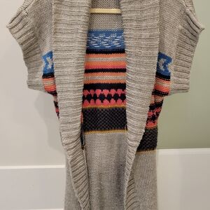 Aventura Gray and Multicolor Knit Cardigan